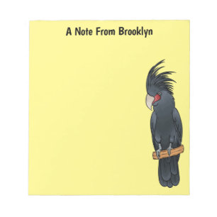 Cartoon van palmcockatoevogel notitieblok