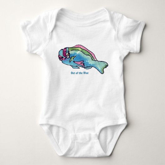 Cartoon van papegaaivis Baby Romper (Voorkant)