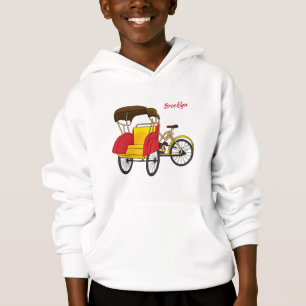 Cartoon van pedicab rickshaw