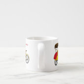 Cartoon van pedicab rickshaw espresso kop (Achterkant)