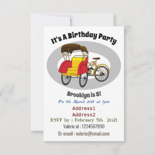 Cartoon van pedicab rickshaw kaart