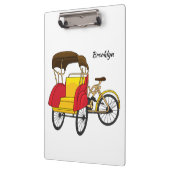 Cartoon van pedicab rickshaw klembord (Links)