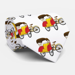 Cartoon van pedicab rickshaw stropdas