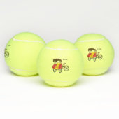 Cartoon van pedicab rickshaw tennisballen (Multi)