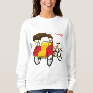Cartoon van pedicab rickshaw trui