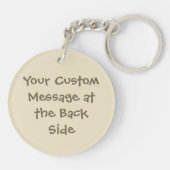 Cartoon van schapen Beige Sleutelhanger (Achterkant)