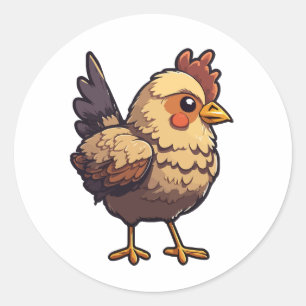 cartoon van schattige kippen sticker