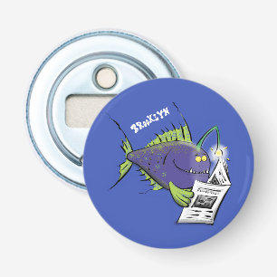 Cartoon van schimmelvis button flesopener