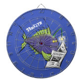 Cartoon van schimmelvis dartbord (Voorkant)