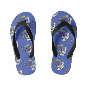 Cartoon van schimmelvis kinder teenslippers