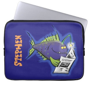 Cartoon van schimmelvis laptop sleeve
