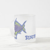 Cartoon van schimmelvis matglas koffiemok (Voorkant links)