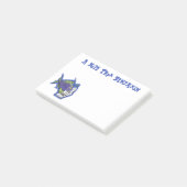 Cartoon van schimmelvis post-it® notes (Schuin)