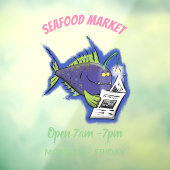 Cartoon van schimmelvis raamsticker (Vel 3)