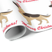 Cartoon van Shepherd Merry Kerstmis Cadeaupapier (Rol Hoek)