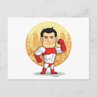 Cartoon van Superheld Briefkaart
