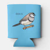 Cartoon van tweekleppige vinkvogels blikjeskoeler (Achterkant)