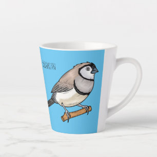 Cartoon van tweekleppige vinkvogels latte mok