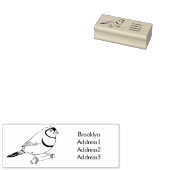 Cartoon van tweekleppige vinkvogels 	rubberstempel (Gestempeld)