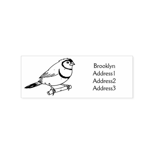 Cartoon van tweekleppige vinkvogels 	rubberstempel (Afrduk)