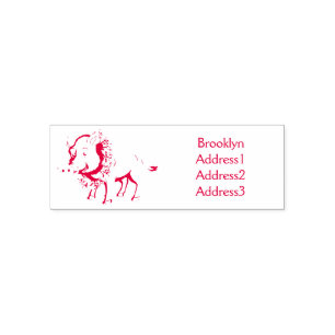 Cartoon van wilde zwijnen en bloemen zelfinktende stempel
