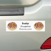 Cartoon van zalmbagel bumpersticker (Op auto)