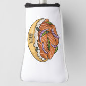Cartoon van zalmbagel golfheadcover (Draai 90)