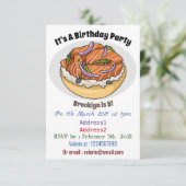 Cartoon van zalmbagel kaart (Staand voorkant)