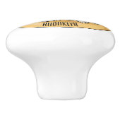 Cartoon van zalmbagel keramische knop (Zijkant)