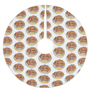 Cartoon van zalmbagel kerstboom rok