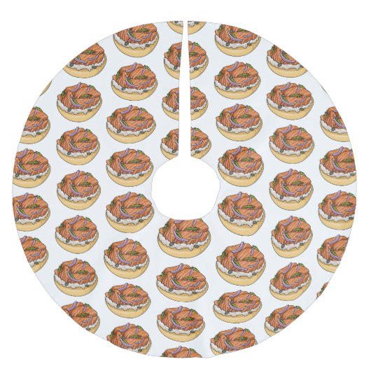 Cartoon van zalmbagel kerstboom rok (Voorkant)