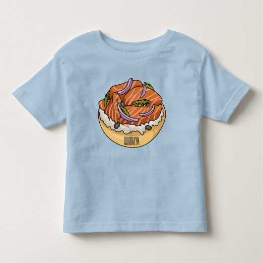 Cartoon van zalmbagel kinder shirts (Voorkant)