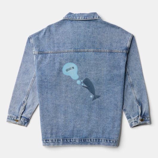 Cartoon van zeepbellenbels voor de walvisvangst denim jacket (Achterkant)