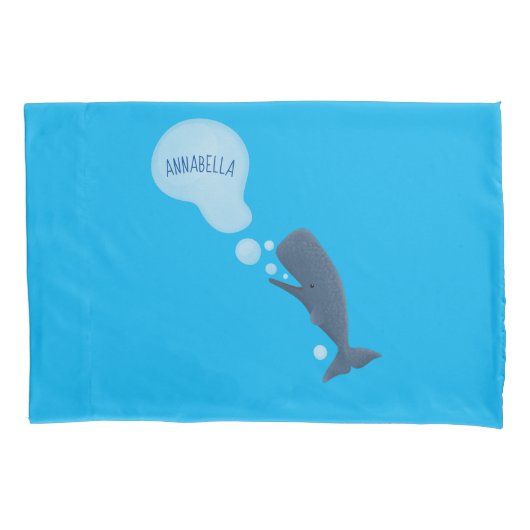 Cartoon van zeepbellenbels voor de walvisvangst kussensloop (Voorkant)