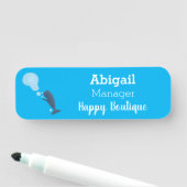 Cartoon van zeepbellenbels voor de walvisvangst naamplaatje (In situ)