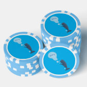 Cartoon van zeepbellenbels voor de walvisvangst poker chips (Opstapeling)