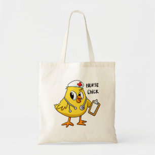 Cartoon van zure kuiken achtergrondkleur kiezen tote bag