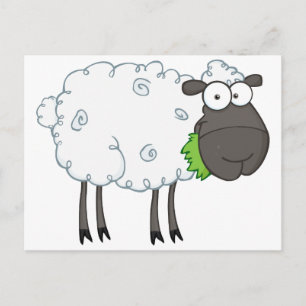 Cartoon van zwarte schapen briefkaart