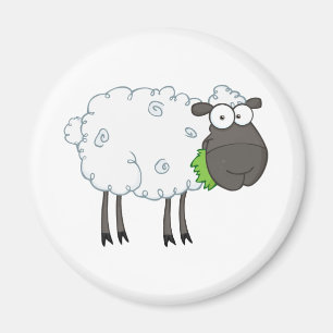Cartoon van zwarte schapen magneet