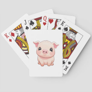 Cartoon varken illustratie pokerkaarten