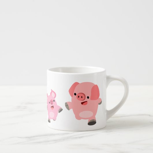 Cartoon varkens die lopen espresso kop (Rechts)