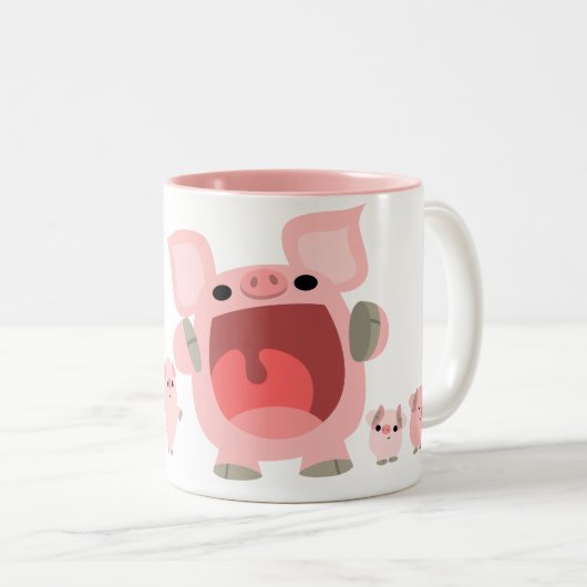 Cartoon varkens Mok schouderafel:) (Voorkant rechts)