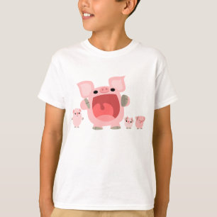 Cartoon Varkens T-shirt voor kinderen:)