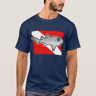 Cartoon Varkenshaaienduikvlag T-shirt