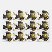 Cartoon vechtarend theedoek (Horizontaal)