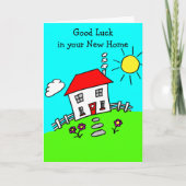 Cartoon Veel Geluk Nieuw Thuis Kaart (Voorkant)