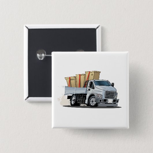 Cartoon Vierkante Button 5,1 Cm (Voorkant /achterkant)