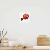 Cartoon vis illustratie poster (Keuken)