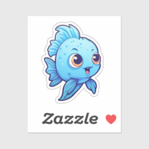 Cartoon vis illustratie sticker