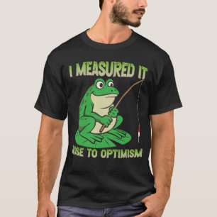 Cartoon vissen kikker Gemeten Het Neus Tot Optimis T-shirt